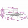 Ramka łóżka Z zagłówkiem Biały 200 x 200 cm Lite drewno sosnowe