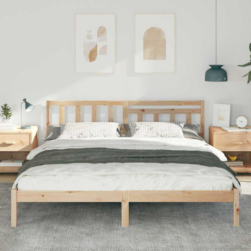 Ramka łóżka Brązowy 180 x 200 cm Lite drewno sosnowe