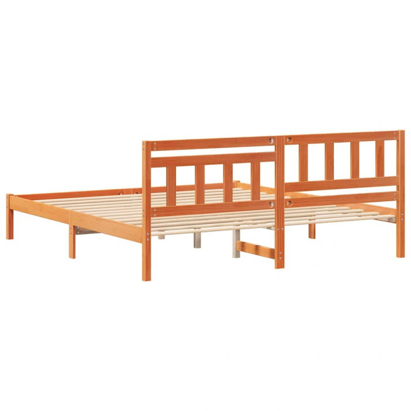 Ramka łóżka Woskowy Brąz 180 x 200 cm Lite drewno sosnowe