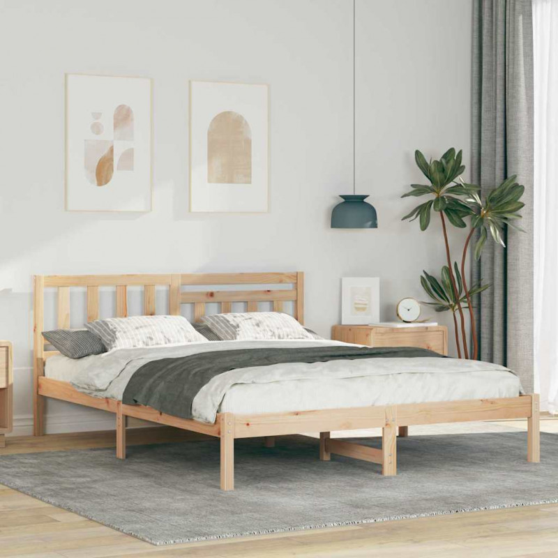 Ramka łóżka Brązowy 160 x 200 cm Lite drewno sosnowe