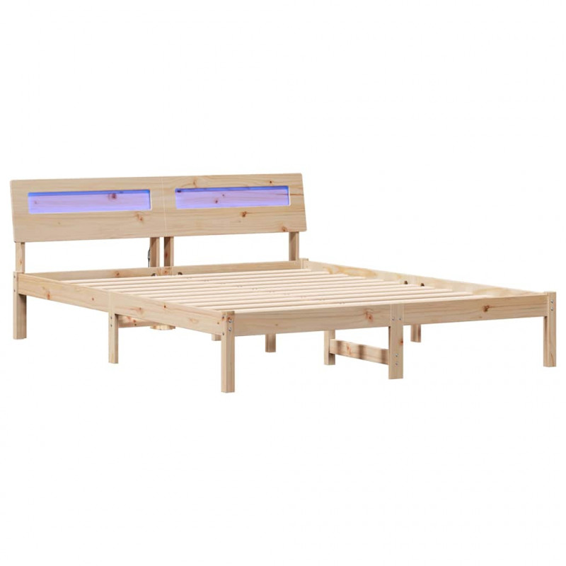 Ramka łóżka Brązowy 150 x 200 cm Lite drewno sosnowe