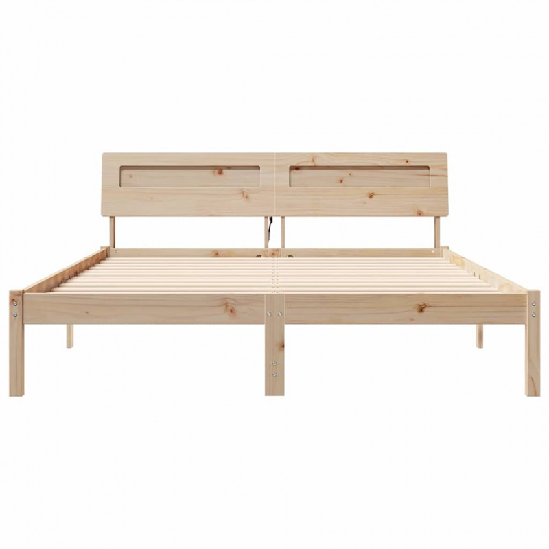 Ramka łóżka Brązowy 150 x 200 cm Lite drewno sosnowe