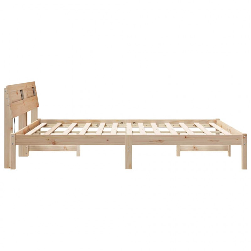 Ramka łóżka Brązowy 150 x 200 cm Lite drewno sosnowe