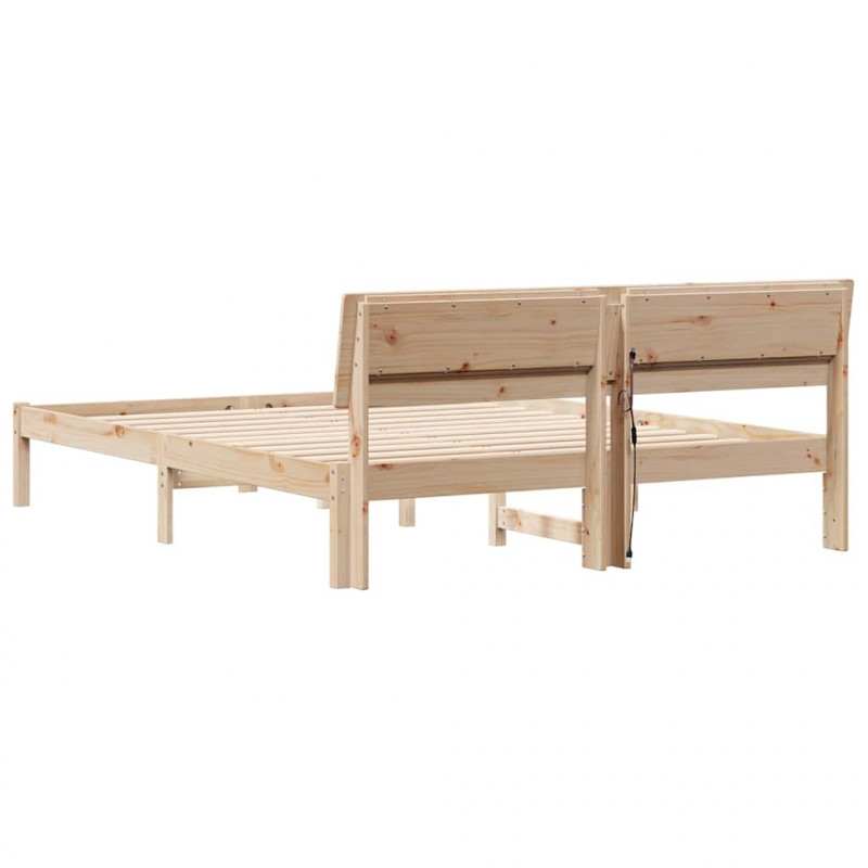 Ramka łóżka Brązowy 150 x 200 cm Lite drewno sosnowe