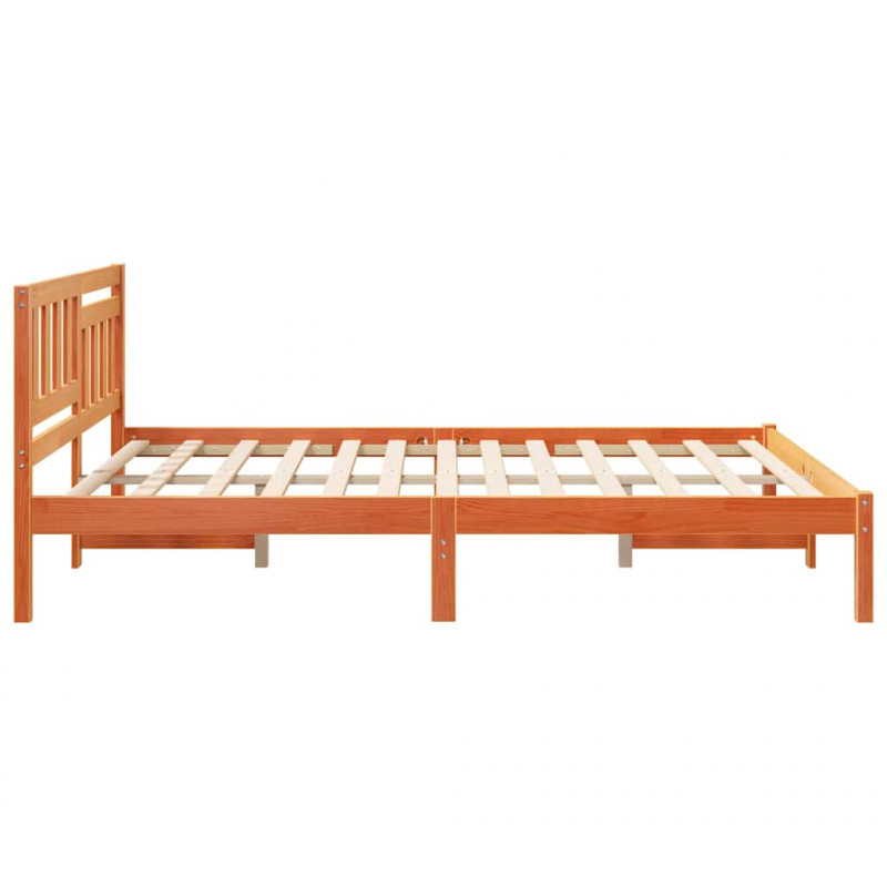 Ramka łóżka Woskowy Brąz 160 x 200 cm Lite drewno sosnowe