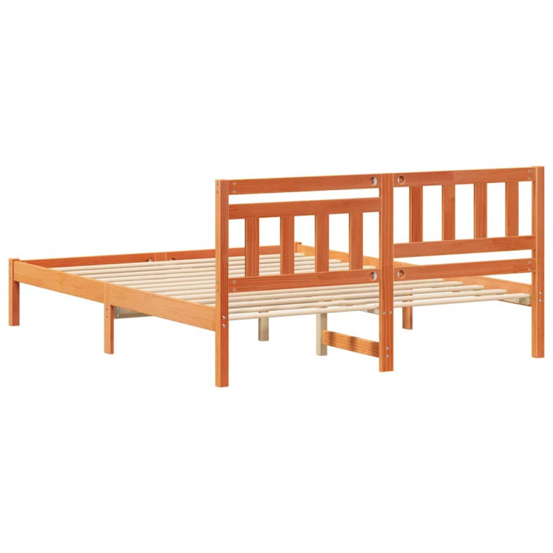 Ramka łóżka Woskowy Brąz 160 x 200 cm Lite drewno sosnowe