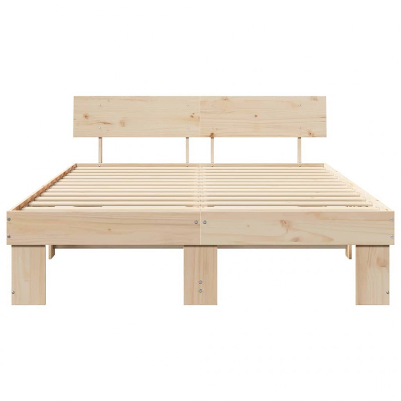Ramka łóżka Naturalny 150 x 200 cm Lite drewno sosnowe
