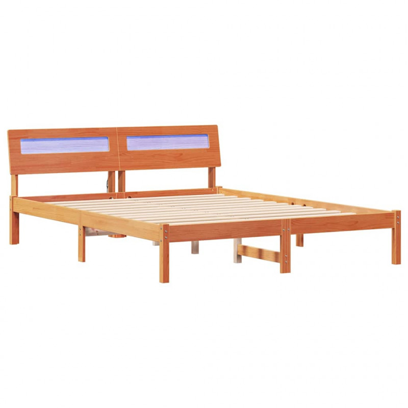 Ramka łóżka Woskowy Brąz 140 x 200 cm Lite drewno sosnowe