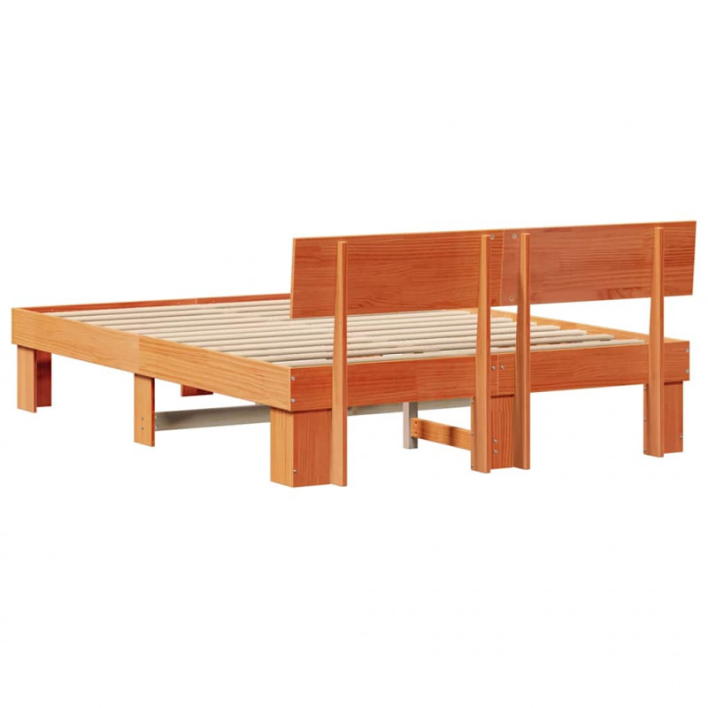 Ramka łóżka Woskowy Brąz 140 x 200 cm Lite drewno sosnowe