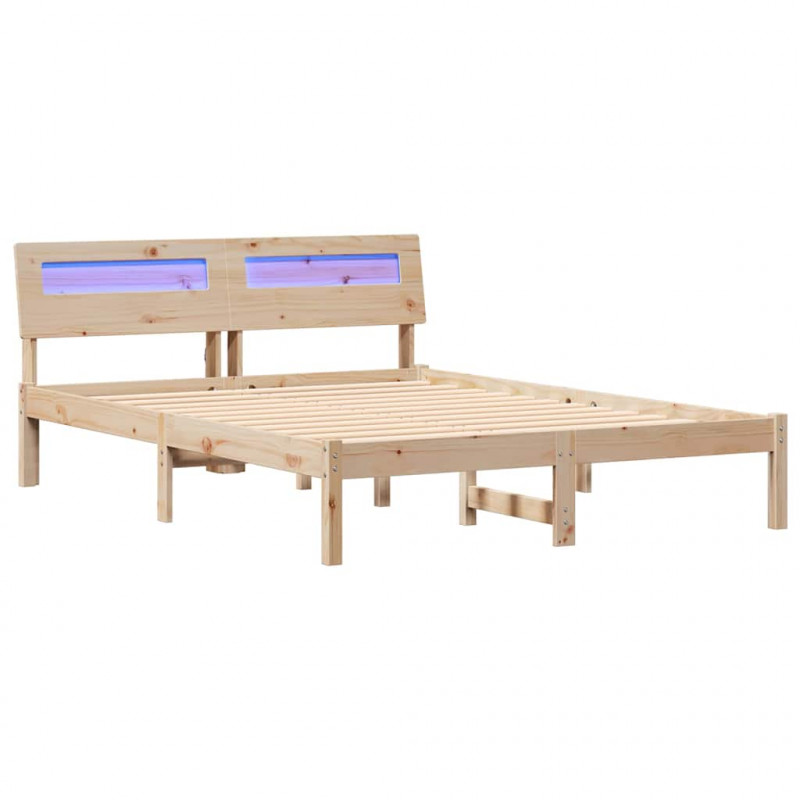 Ramka łóżka Brązowy 140 x 190 cm Lite drewno sosnowe