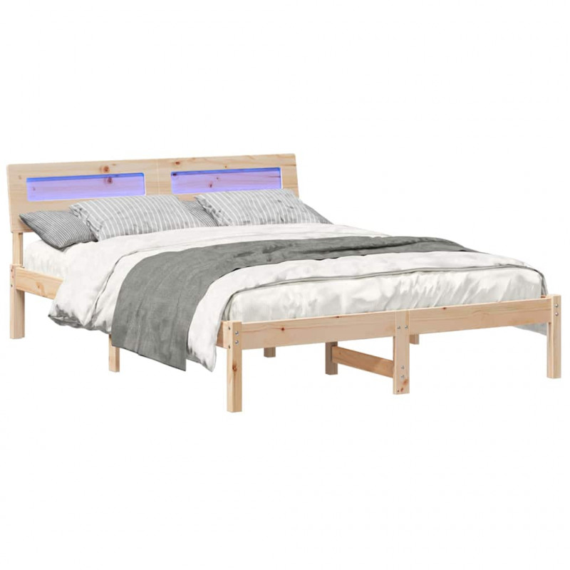 Ramka łóżka Brązowy 140 x 190 cm Lite drewno sosnowe