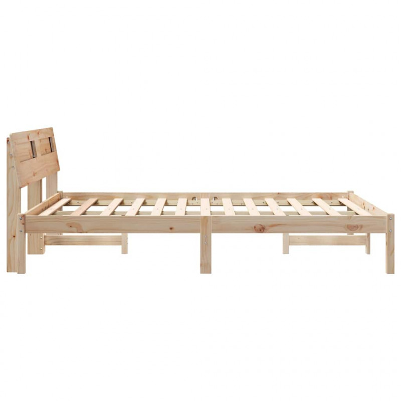 Ramka łóżka Brązowy 140 x 190 cm Lite drewno sosnowe