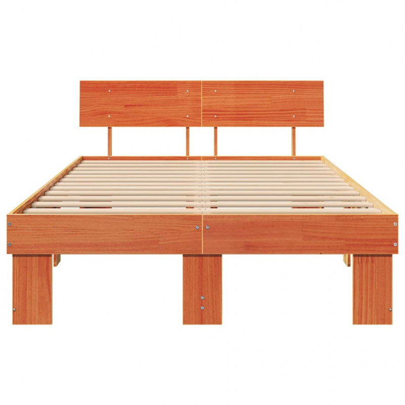 Ramka łóżka Woskowy Brąz 120 x 200 cm Lite drewno sosnowe