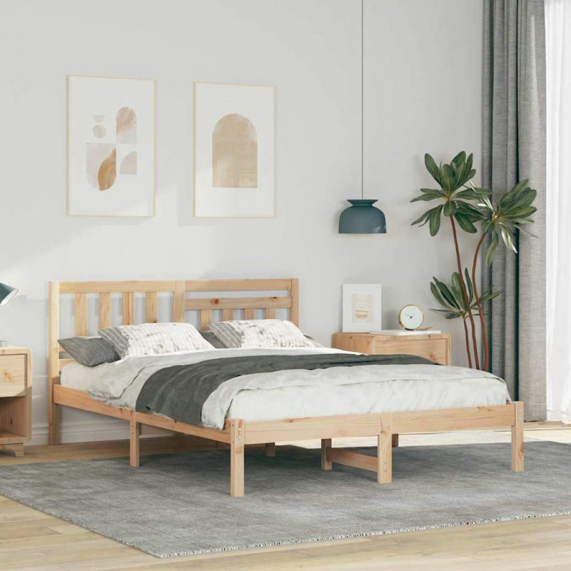 Ramka łóżka Brązowy 120 x 190 cm Lite drewno sosnowe
