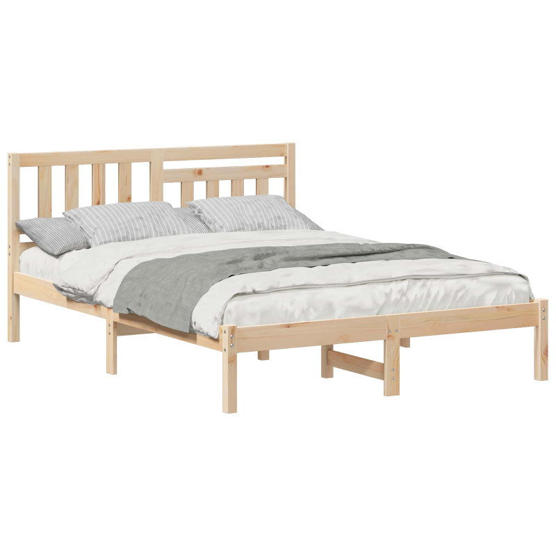 Ramka łóżka Brązowy 120 x 190 cm Lite drewno sosnowe
