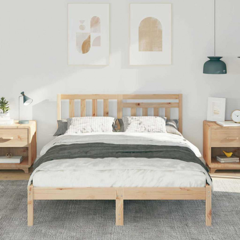 Ramka łóżka Brązowy 120 x 190 cm Lite drewno sosnowe