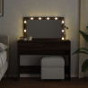 Toaletka z oświetleniem LED, brązowy dąb, 100x40x120 cm