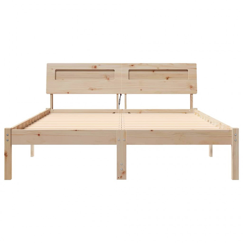 Ramka łóżka Brązowy 120 x 190 cm Lite drewno sosnowe