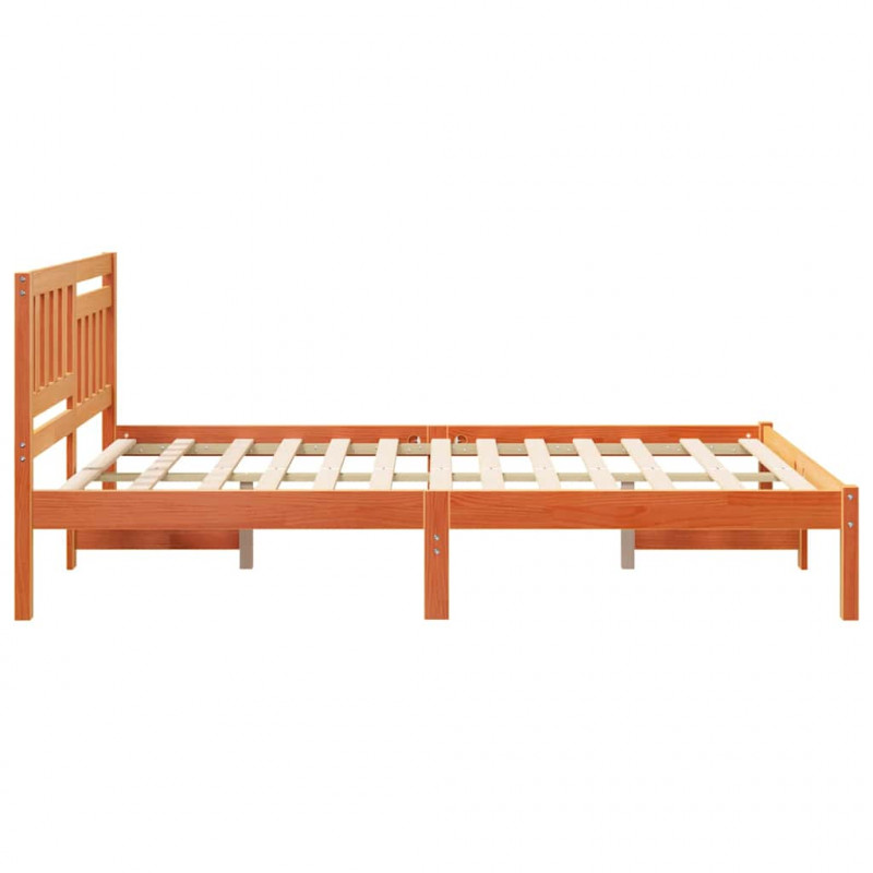 Ramka łóżka Woskowy Brąz 120 x 190 cm Lite drewno sosnowe
