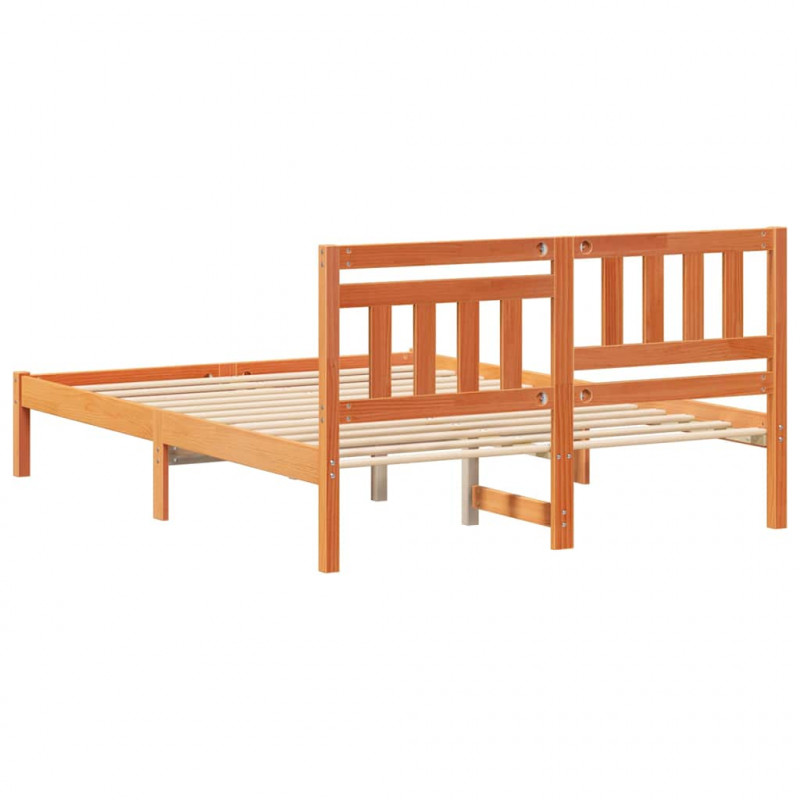 Ramka łóżka Woskowy Brąz 120 x 190 cm Lite drewno sosnowe