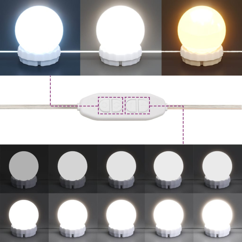 Toaletka z oświetleniem LED, brązowy dąb, 100x40x120 cm