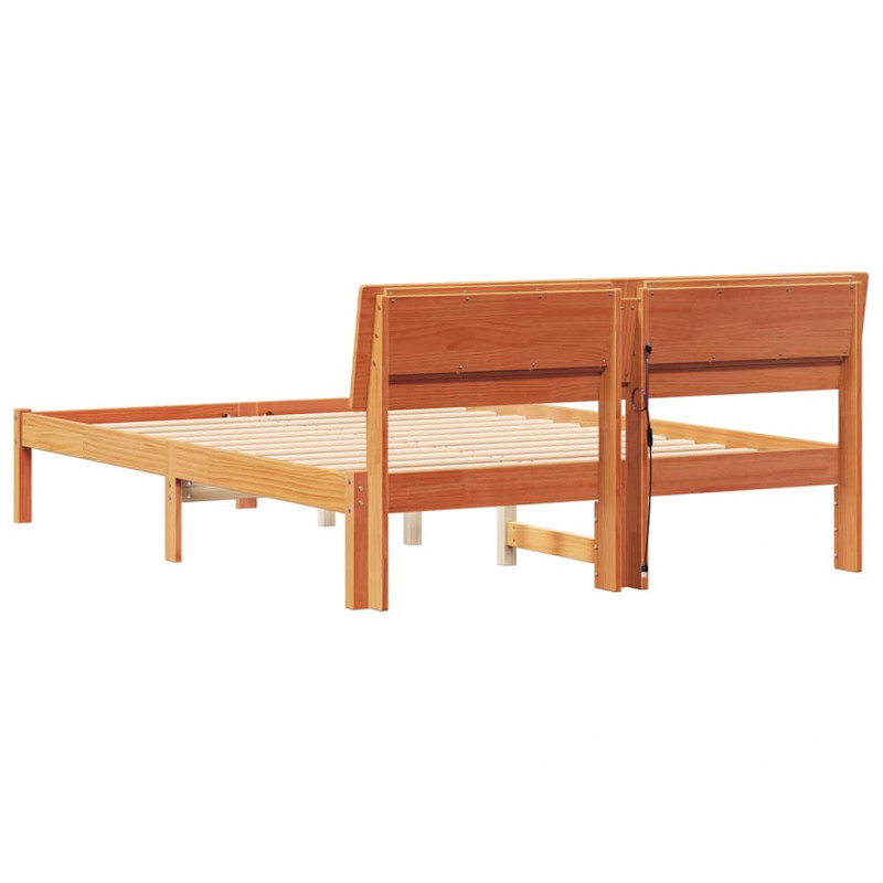Ramka łóżka Woskowy Brąz 120 x 190 cm Lite drewno sosnowe