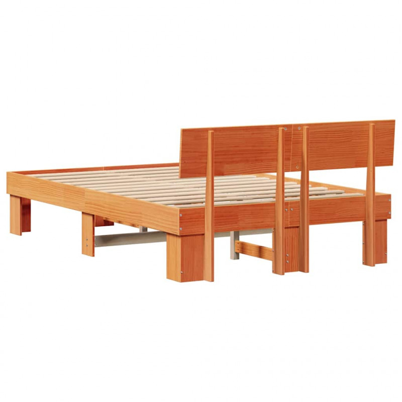 Ramka łóżka Woskowy Brąz 120 x 190 cm Lite drewno sosnowe