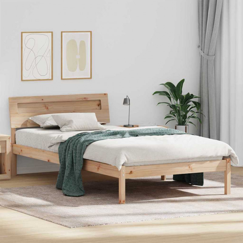 Ramka łóżka Brązowy 90 x 200 cm Lite drewno sosnowe