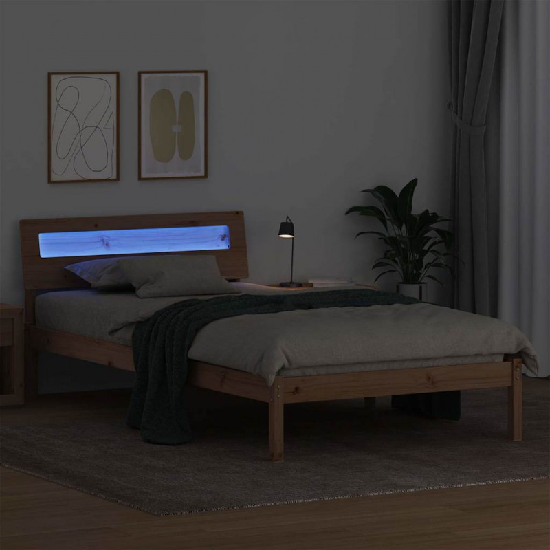 Ramka łóżka Brązowy 90 x 200 cm Lite drewno sosnowe