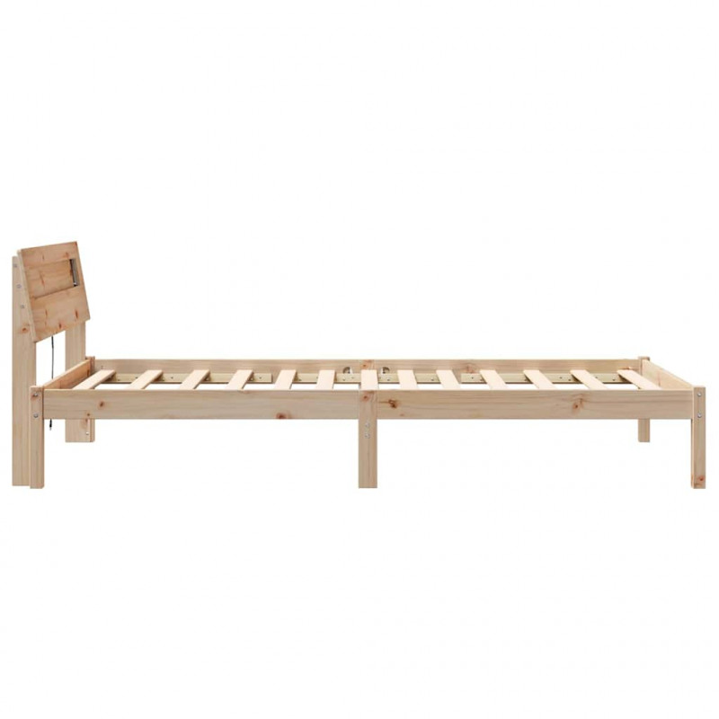 Ramka łóżka Brązowy 90 x 200 cm Lite drewno sosnowe