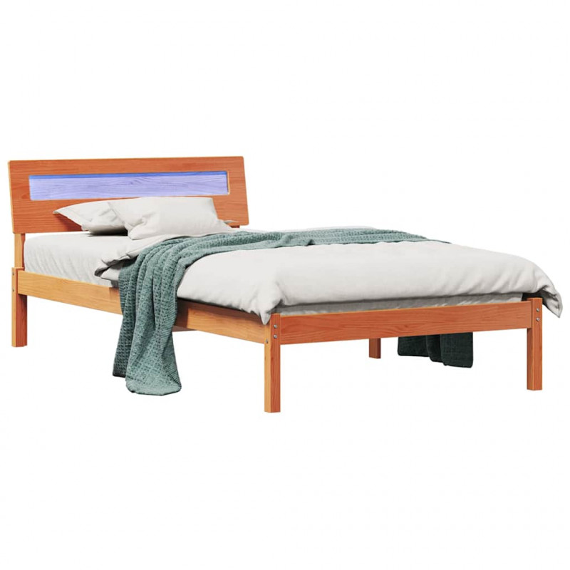 Ramka łóżka Woskowy Brąz 90 x 200 cm Lite drewno sosnowe