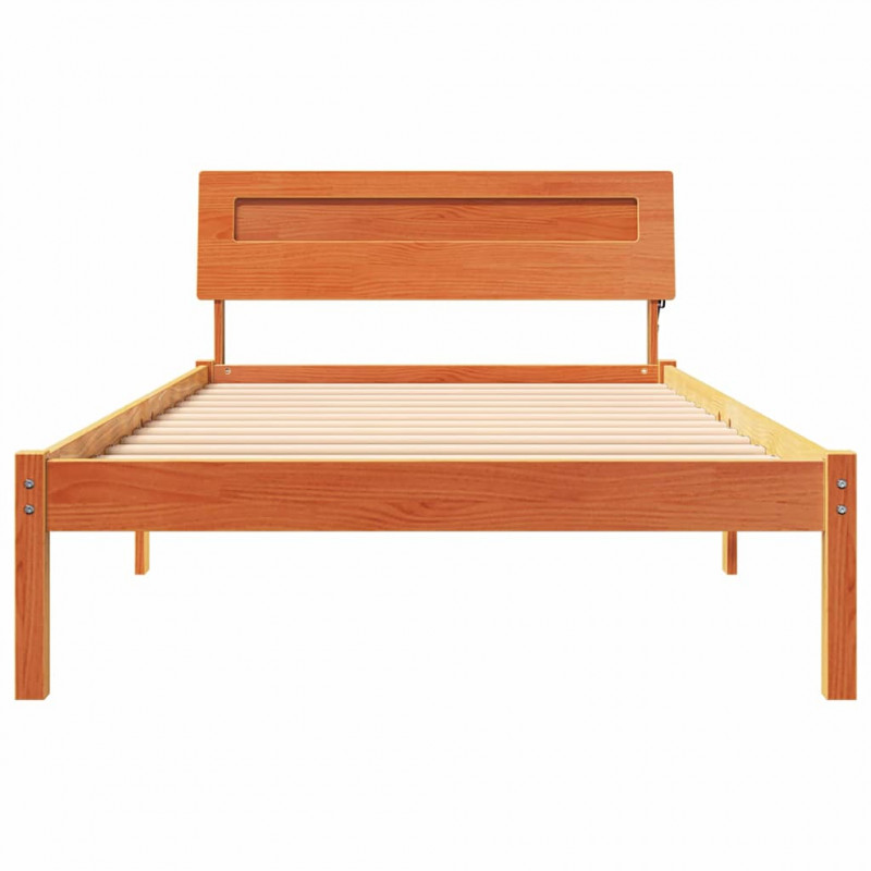 Ramka łóżka Woskowy Brąz 90 x 200 cm Lite drewno sosnowe