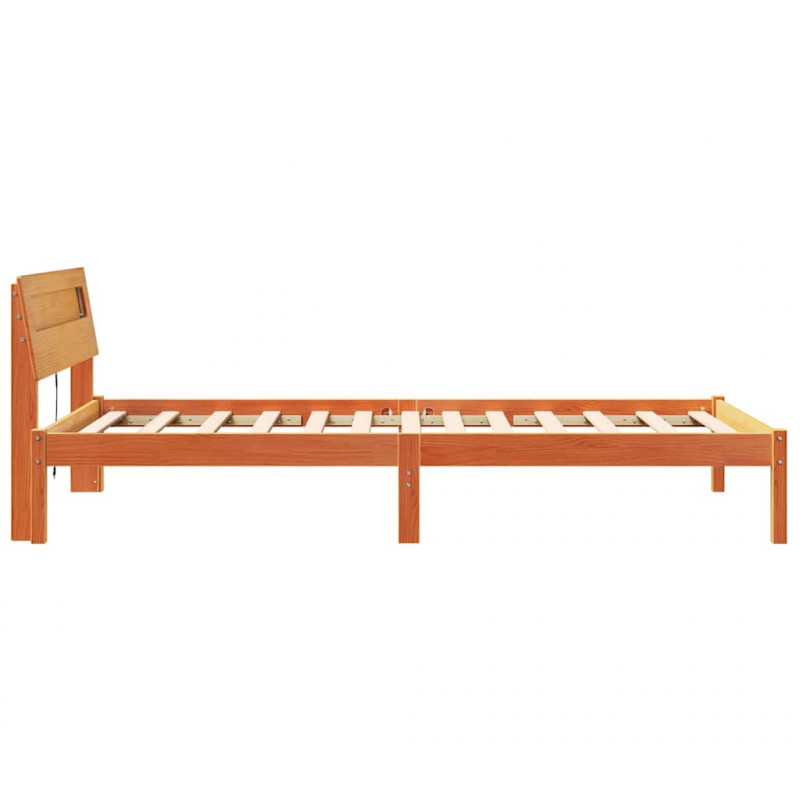 Ramka łóżka Woskowy Brąz 90 x 200 cm Lite drewno sosnowe