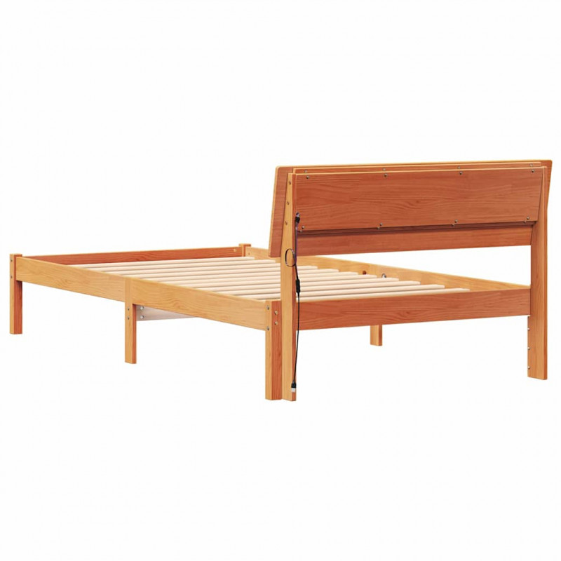 Ramka łóżka Woskowy Brąz 90 x 200 cm Lite drewno sosnowe