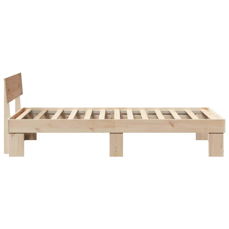 Ramka łóżka Naturalny 90 x 200 cm Lite drewno sosnowe