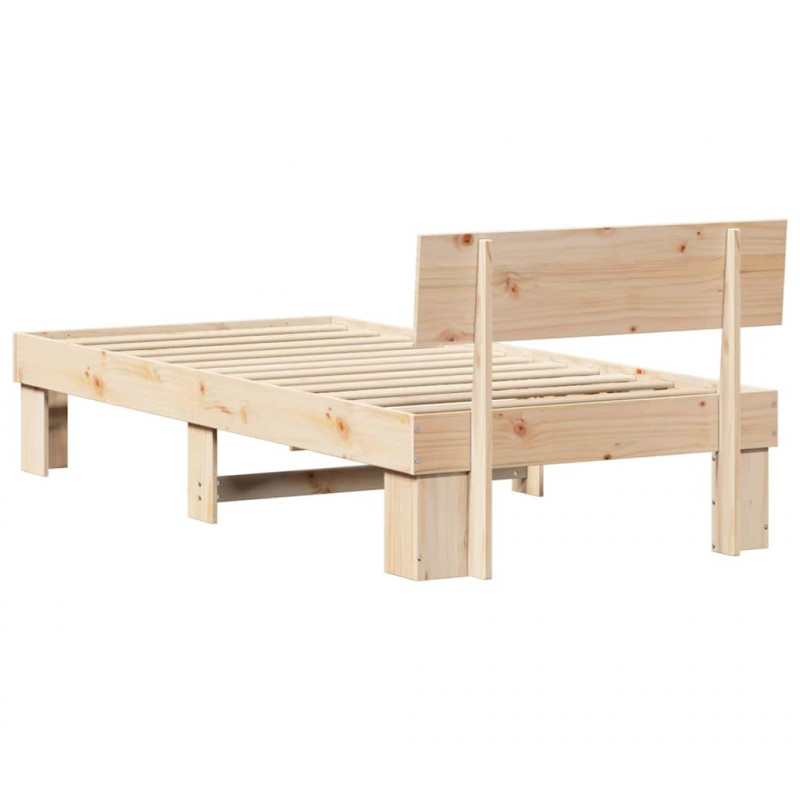 Ramka łóżka Naturalny 90 x 200 cm Lite drewno sosnowe