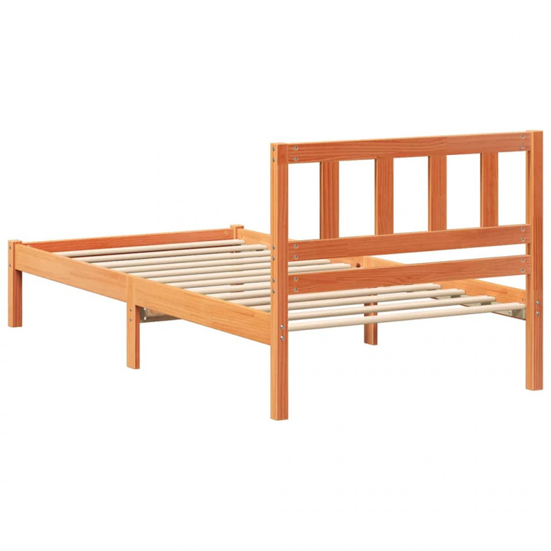 Ramka łóżka Woskowy Brąz 100 x 200 cm Lite drewno sosnowe