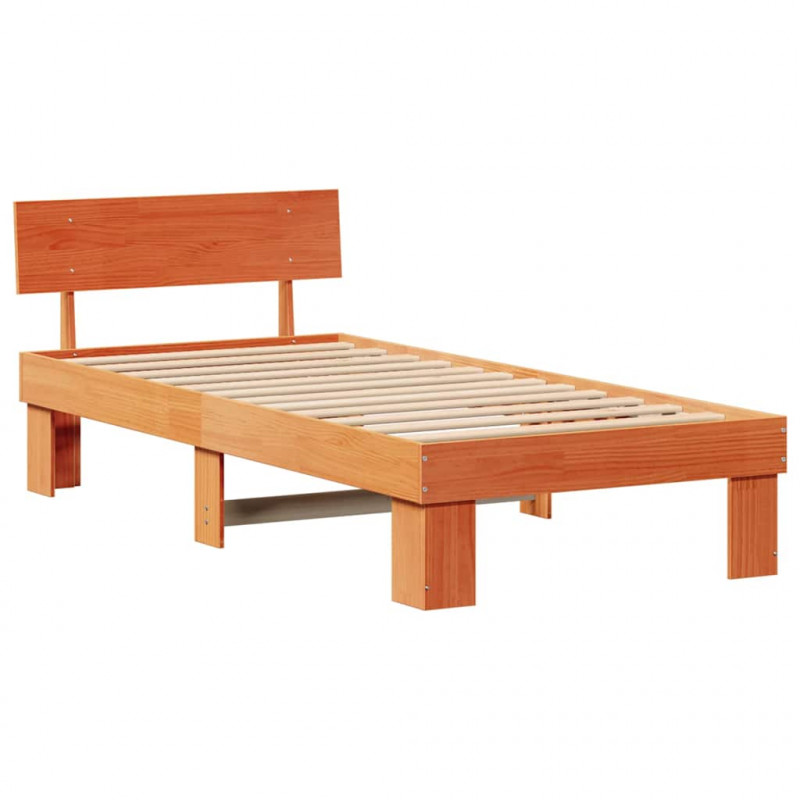 Ramka łóżka Woskowy Brąz 90 x 200 cm Lite drewno sosnowe