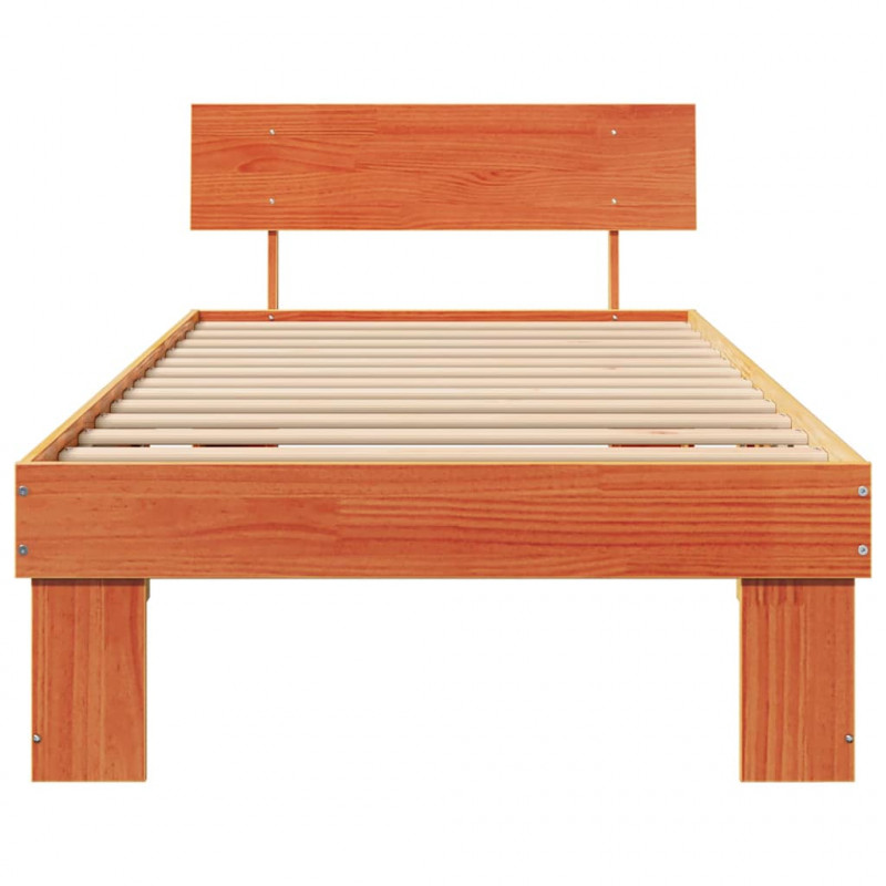 Ramka łóżka Woskowy Brąz 90 x 200 cm Lite drewno sosnowe