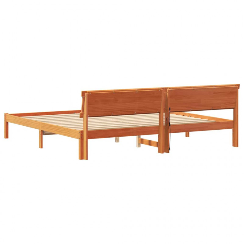Ramka łóżka Woskowy Brąz 180 x 200 cm Lite drewno sosnowe