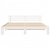 Ramka łóżka Z zagłówkiem Biały 200 x 200 cm Lite drewno sosnowe