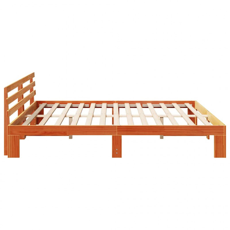 Ramka łóżka Woskowy Brąz 200 x 200 cm Lite drewno sosnowe