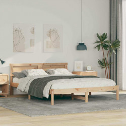 Ramka łóżka Brązowy 150 x 200 cm Lite drewno sosnowe