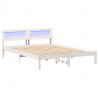 Ramka łóżka Z zagłówkiem Biały 150 x 200 cm Lite drewno sosnowe
