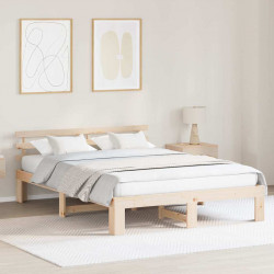 Ramka łóżka Naturalny 160 x 200 cm Lite drewno sosnowe