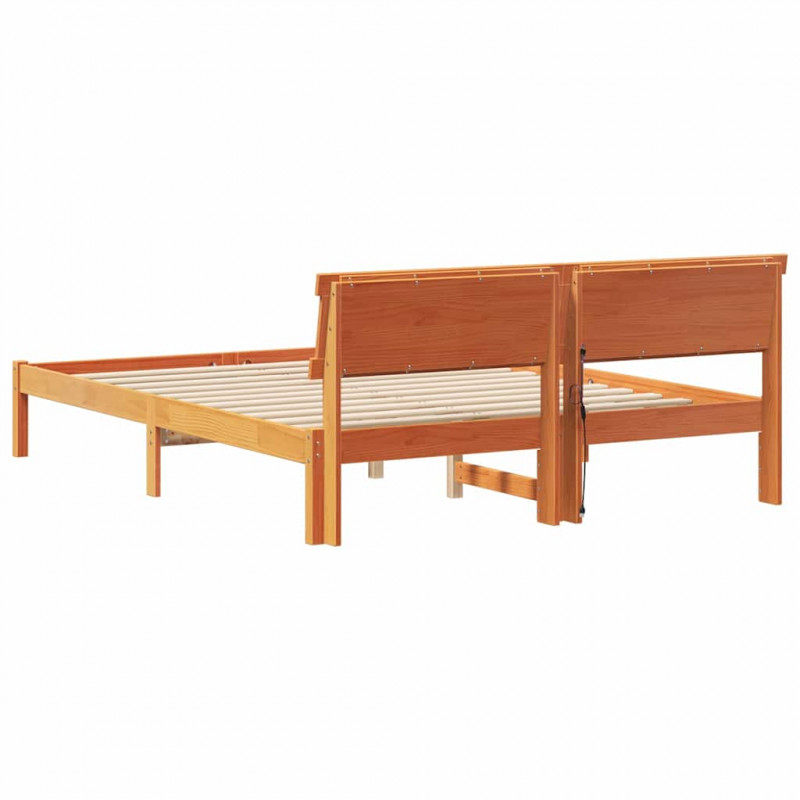 Ramka łóżka Woskowy Brąz 150 x 200 cm Lite drewno sosnowe