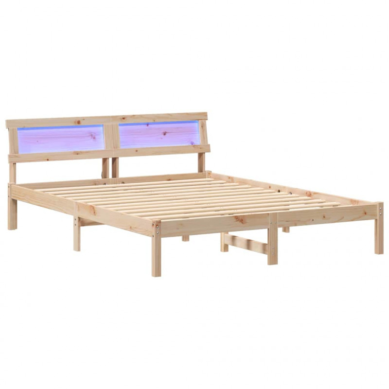 Ramka łóżka Brązowy 140 x 200 cm Lite drewno sosnowe