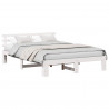 Ramka łóżka Z zagłówkiem Biały 160 x 200 cm Lite drewno sosnowe