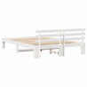 Ramka łóżka Z zagłówkiem Biały 160 x 200 cm Lite drewno sosnowe