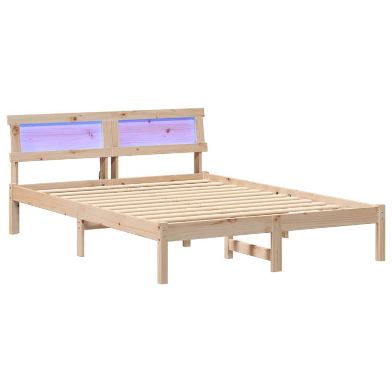 Ramka łóżka Brązowy 140 x 190 cm Lite drewno sosnowe